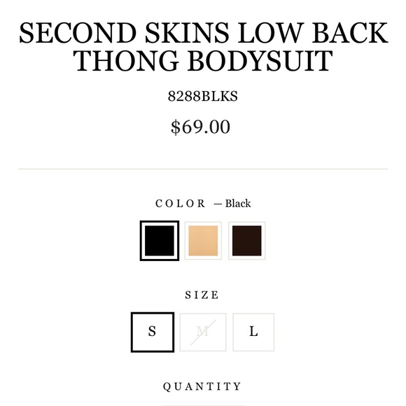 Only Hearts Second Skins Low Back Thong Black Bodysuit Size Medium NWT - Picture 5 of 5